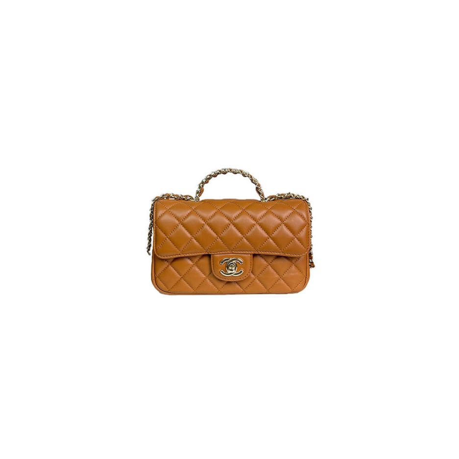 Ch*el mini flap with top handle