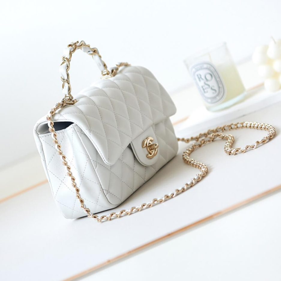 Ch*el mini flap with top handle