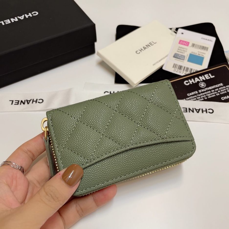 Ch*el classic zipper coin wallet