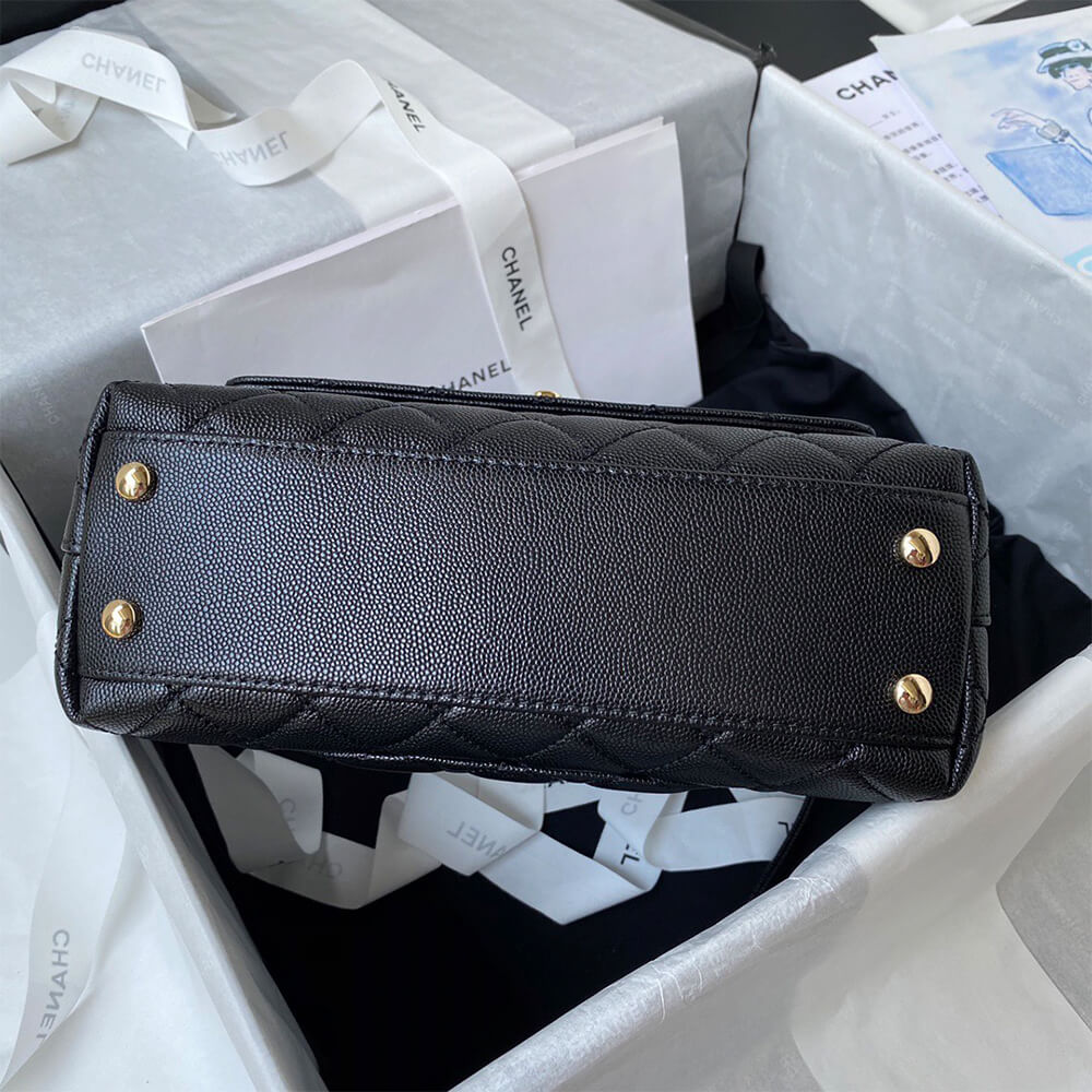 Ch*el coco handle bag small
