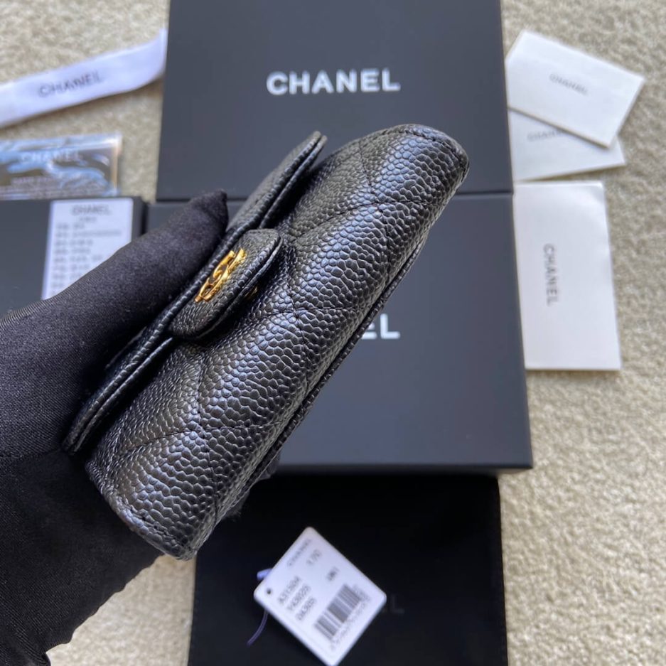 Ch*el classic small flap wallet